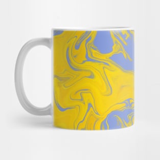 Shades of Light Purple Blue Indigo and Yellow Aesthetic Marble Pattern Mug